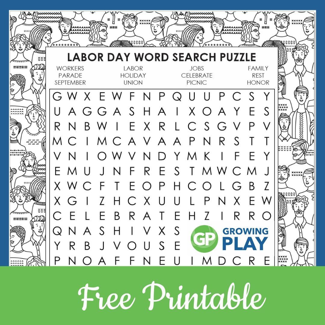 Labor Day Word Search square 1 Growing Play Labor Day Word Search square 1 Growing Play