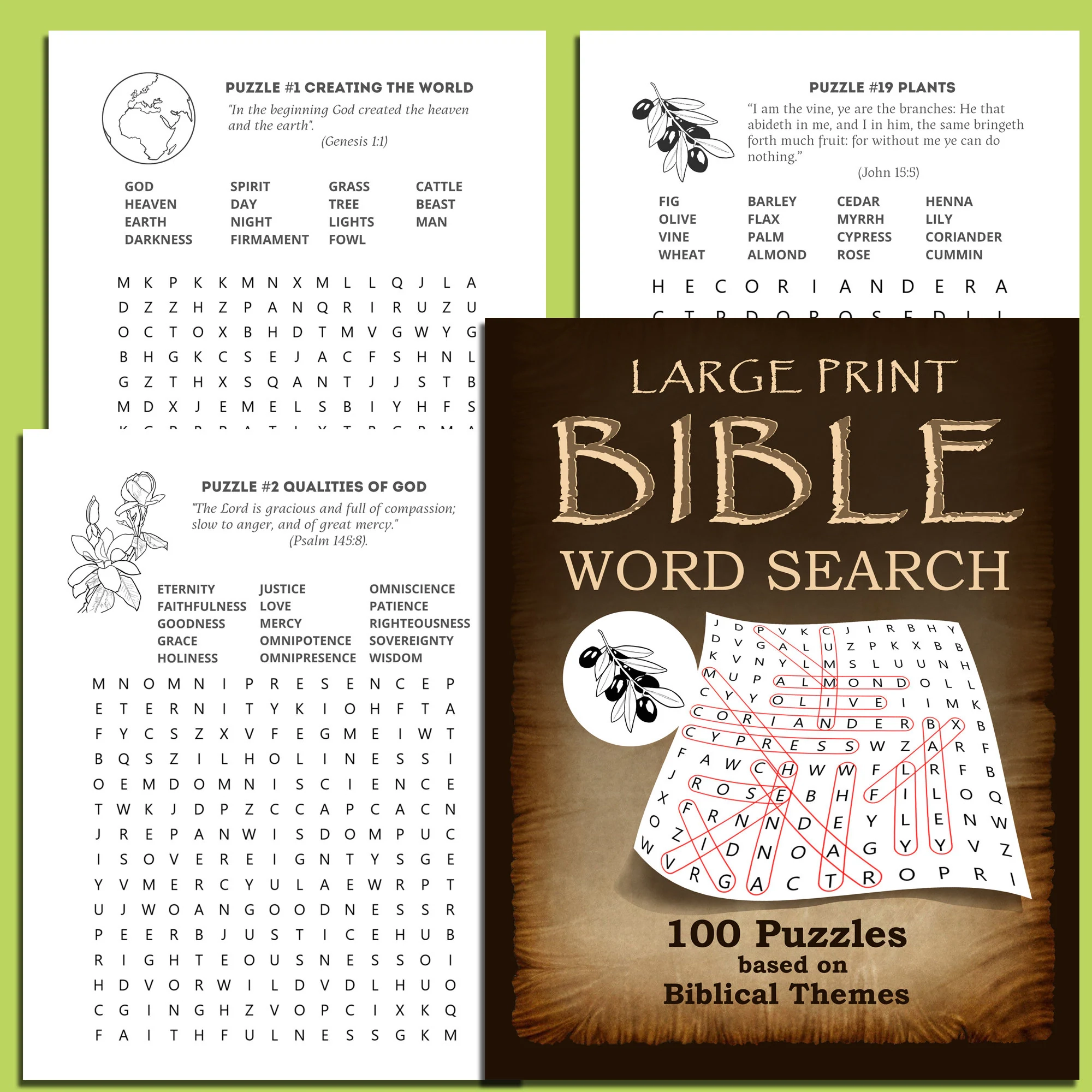 Large Print Bible Word Search 100 Puzzles Based On Various Biblical Themes With Solutions Etsy Large Print Bible Word Search 100 Puzzles Based On Various Biblical Themes With Solutions Etsy