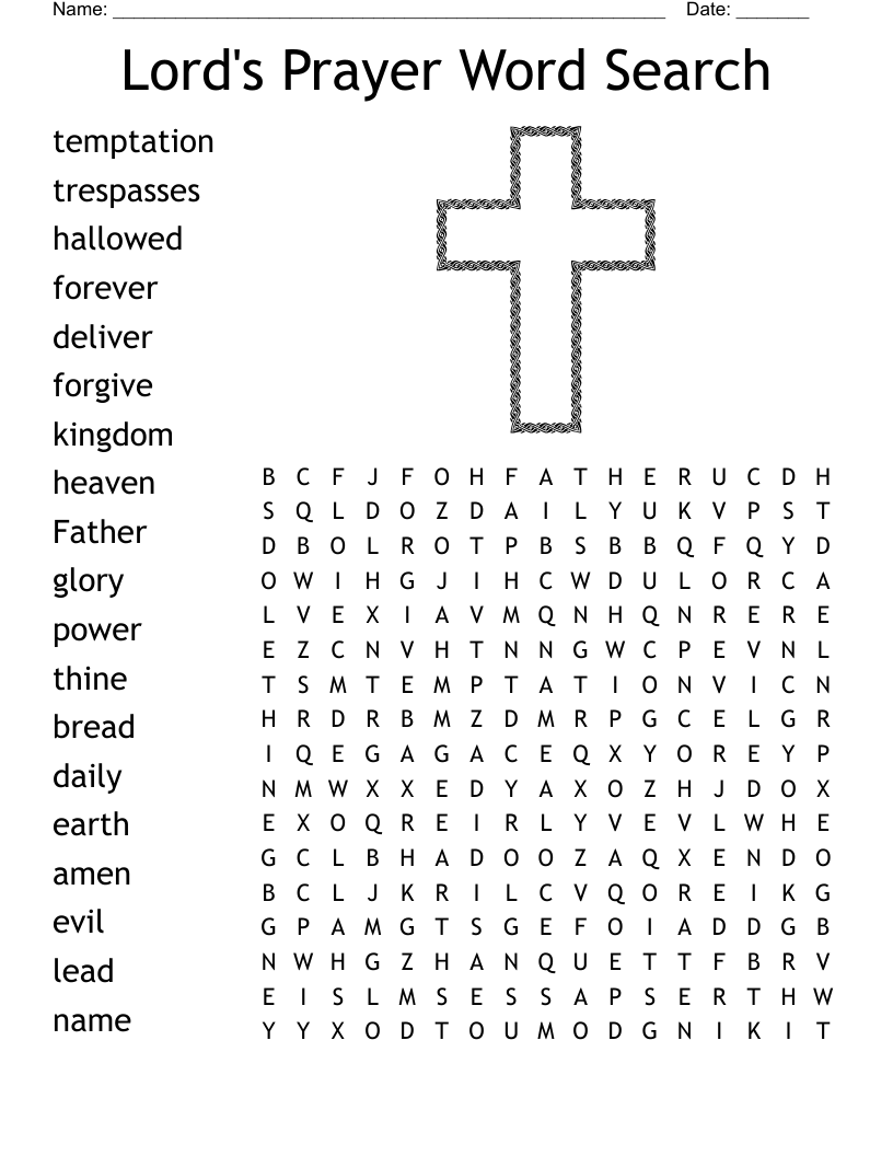 Lord s Prayer Word Search WordMint Lord s Prayer Word Search WordMint
