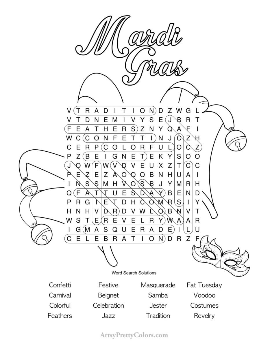 Printable Word Searches Medium Level