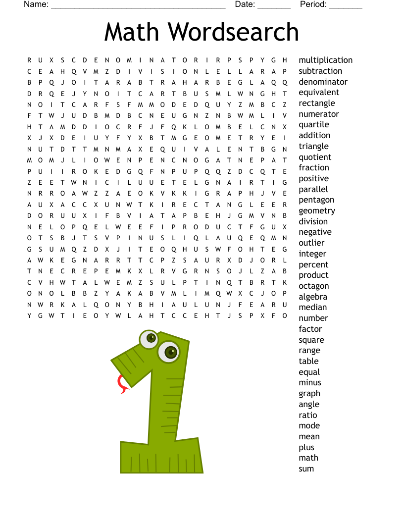 Math Words Word Search Printable Math Words Word Search Printable