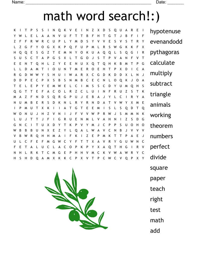 Free Printable Word Search Math Free Printable Word Search Math