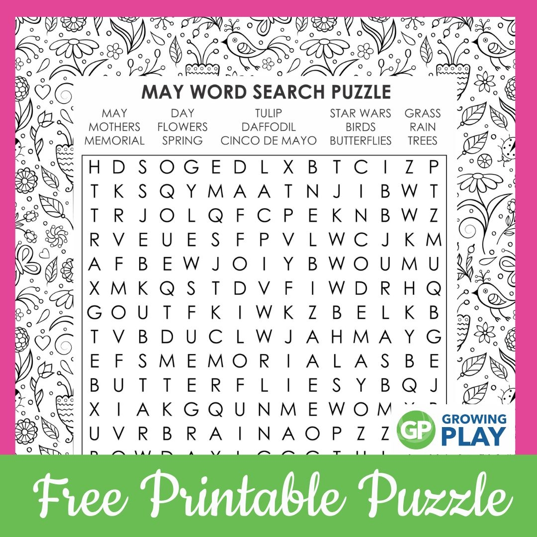 Free Printable May Word Search Puzzles Free Printable May Word Search Puzzles