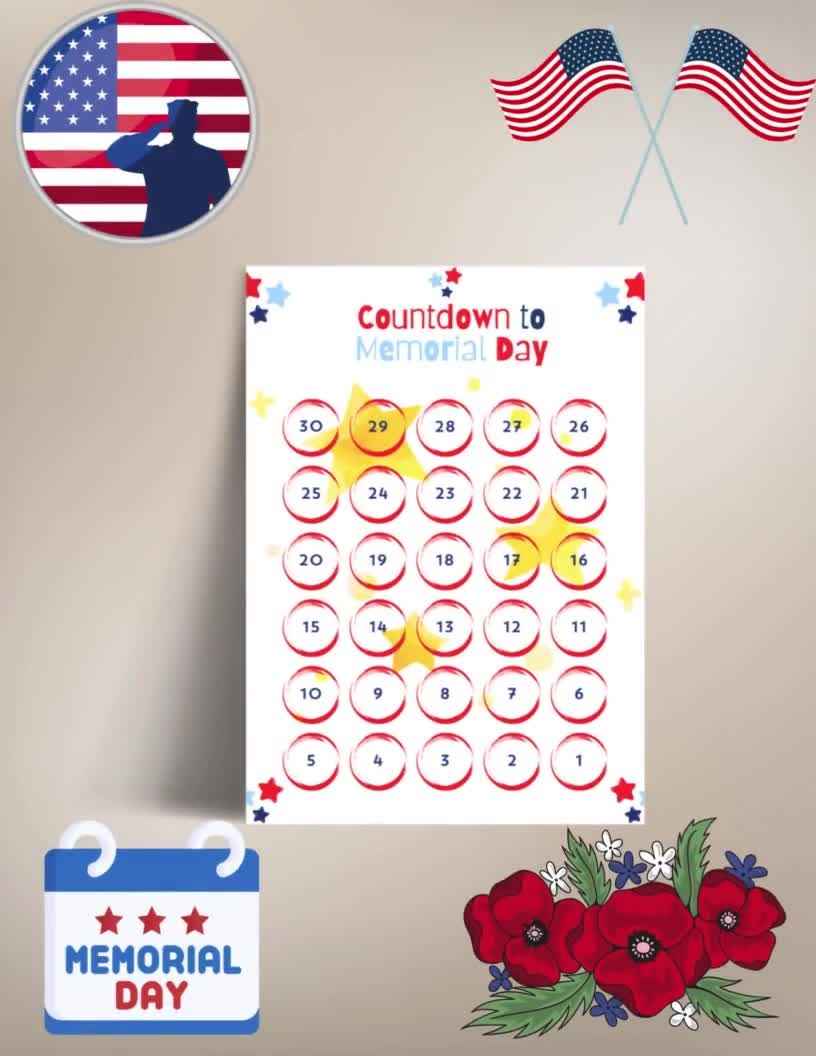 Memorial Day Calendar Printable