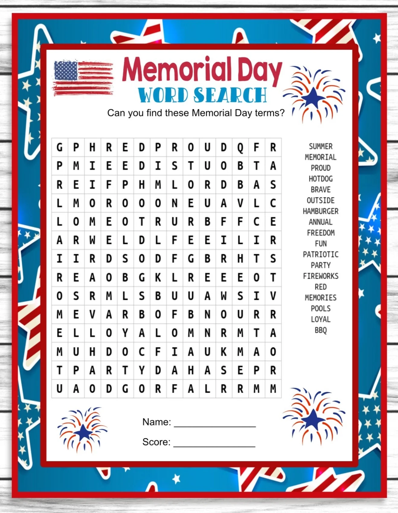 Memorial Day Word Search Game Printable Kids Activity Sheet Instant Download Memorial Day Word Search Game Printable Kids Activity Sheet Instant Download