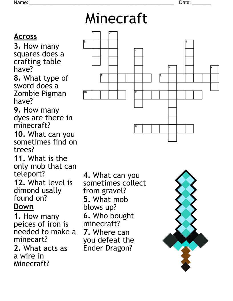 Minecraft Word Search Printable Minecraft Word Search Printable