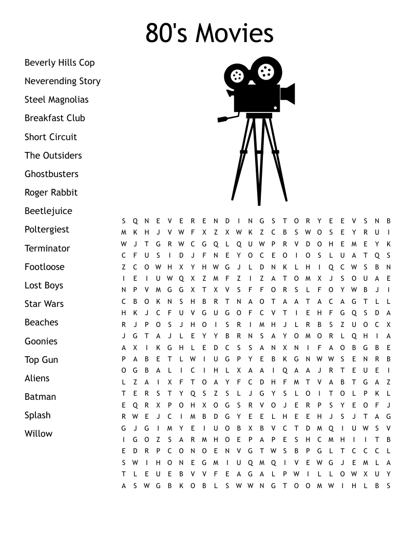 Movies Crosswords Word Searches Bingo Cards WordMint Movies Crosswords Word Searches Bingo Cards WordMint