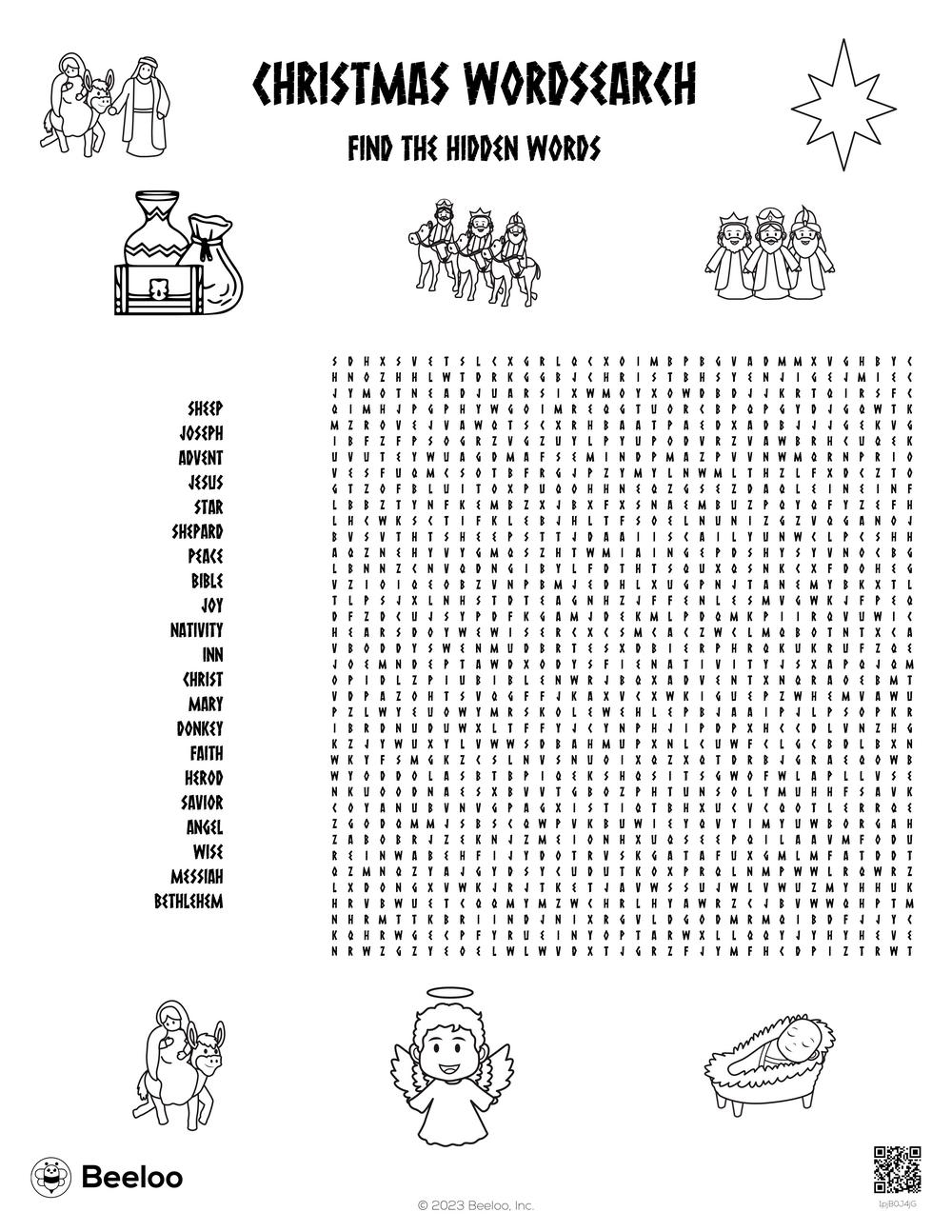 Nativity themed Word Searches Beeloo Printable Crafts And Activities For Kids Nativity themed Word Searches Beeloo Printable Crafts And Activities For Kids
