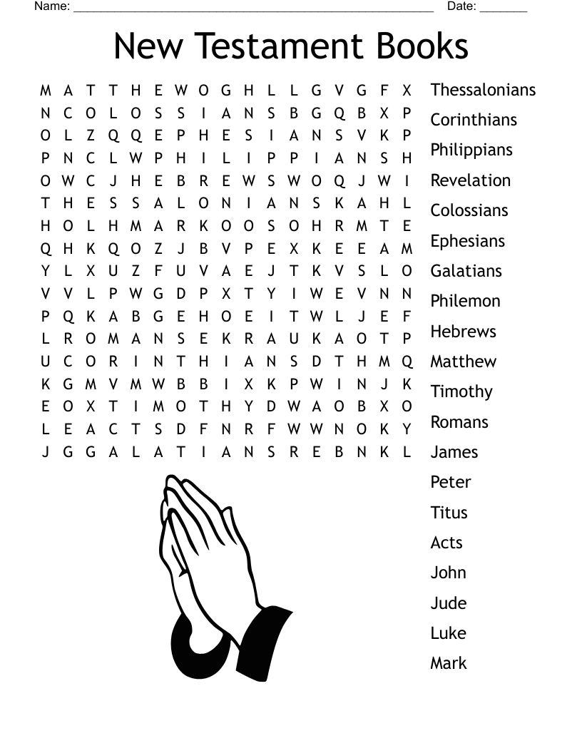 New Testament Books Word Search WordMint New Testament Books Word Search WordMint