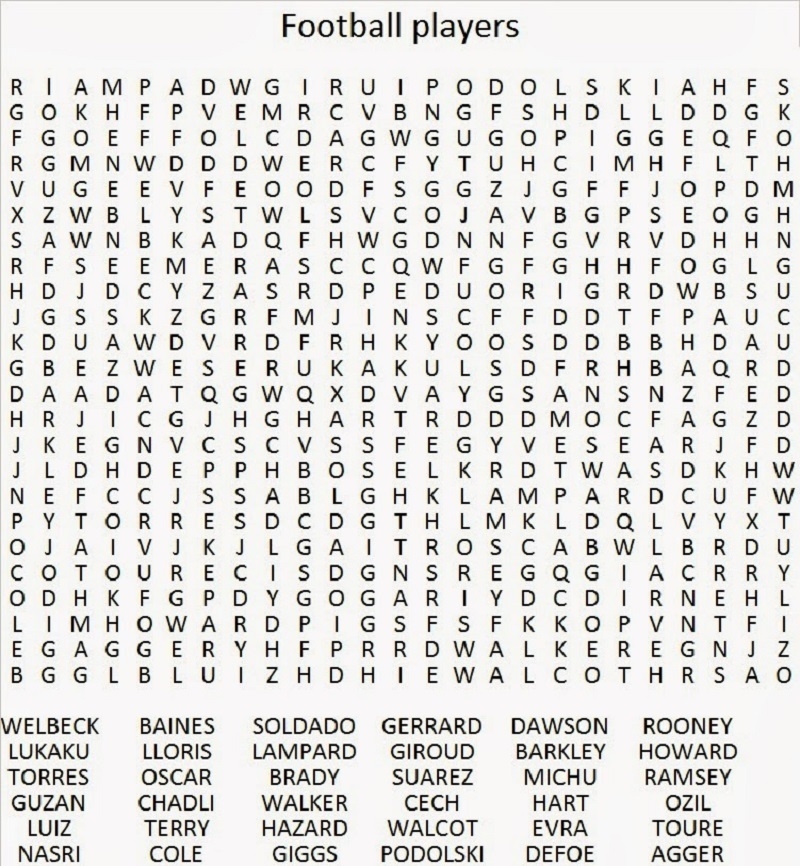 Hard Word Search Printable Nfl