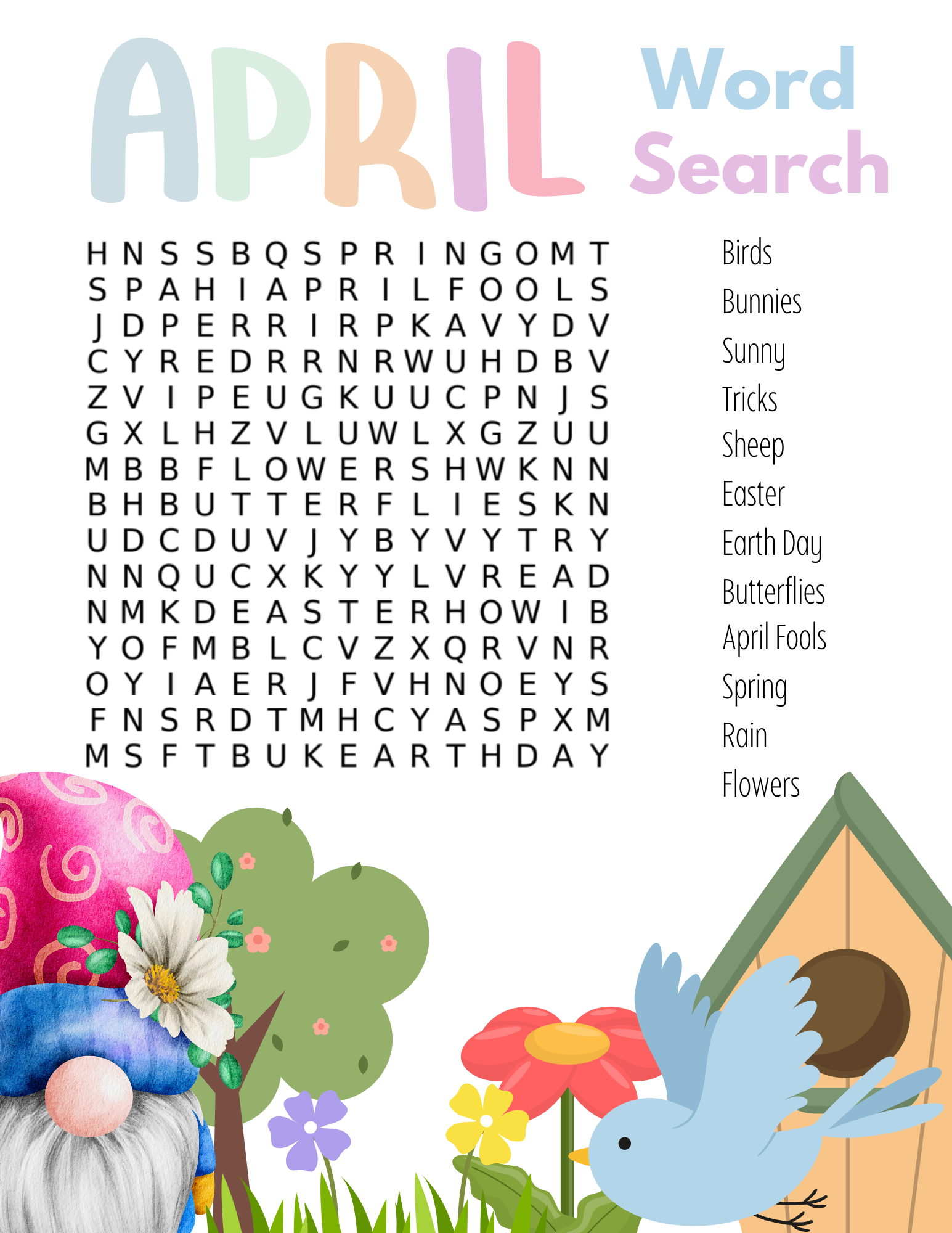Free Printable April Fools Day Word Search