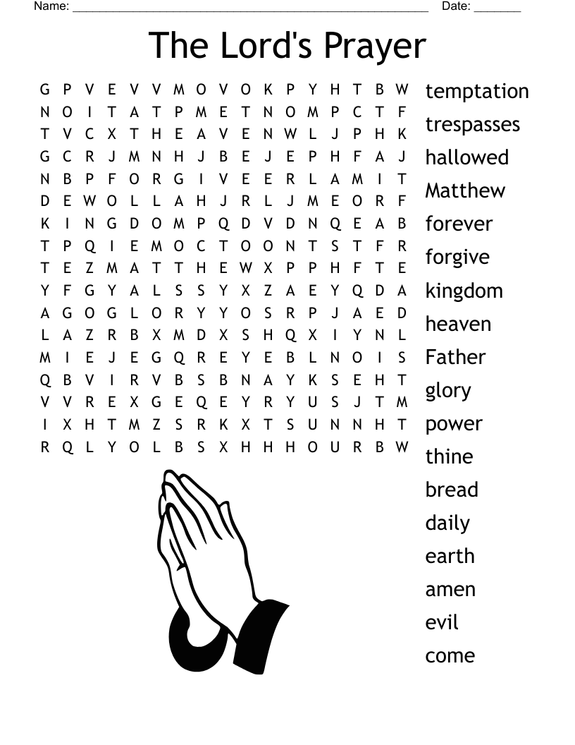 Our Father Word Search WordMint Our Father Word Search WordMint
