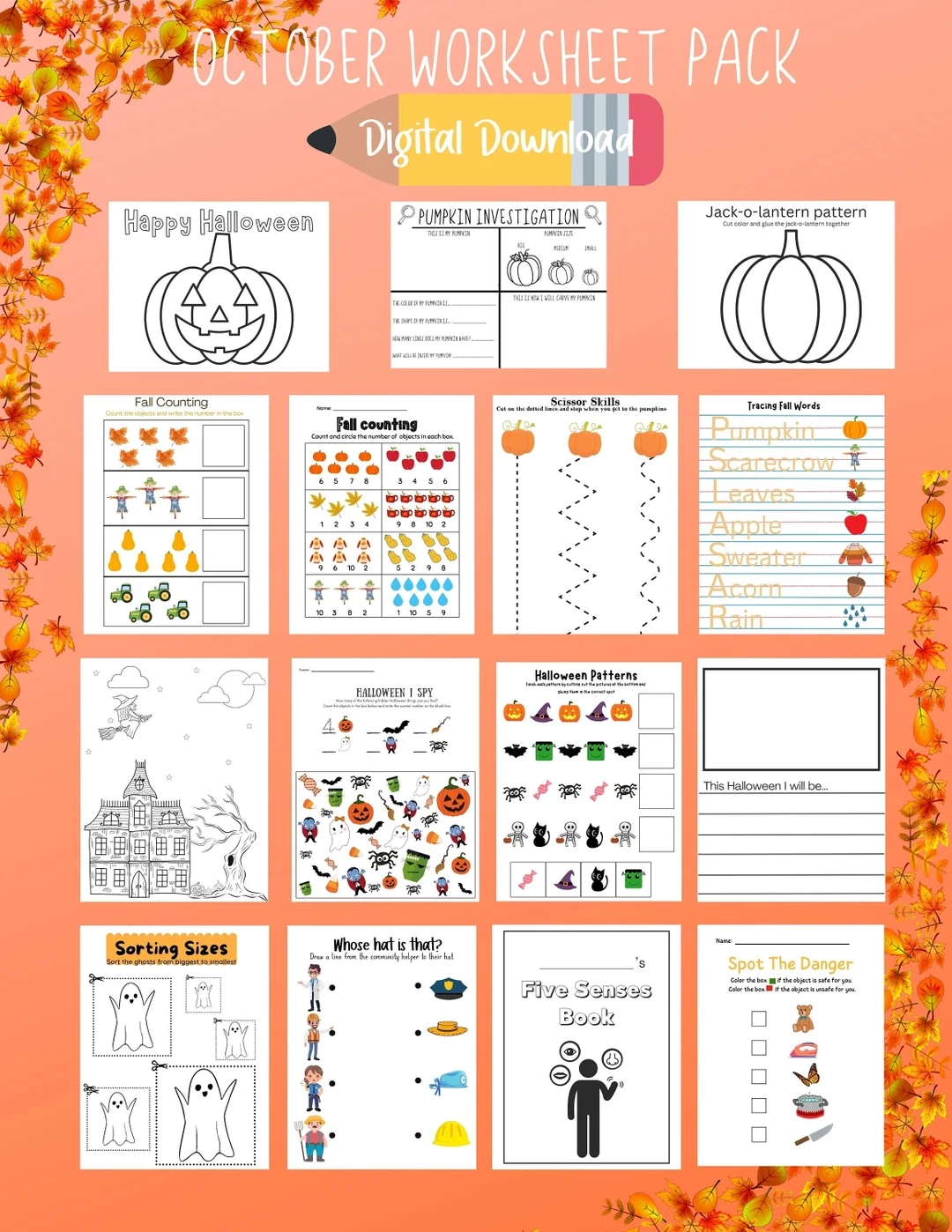 Free Printable October Worksheets