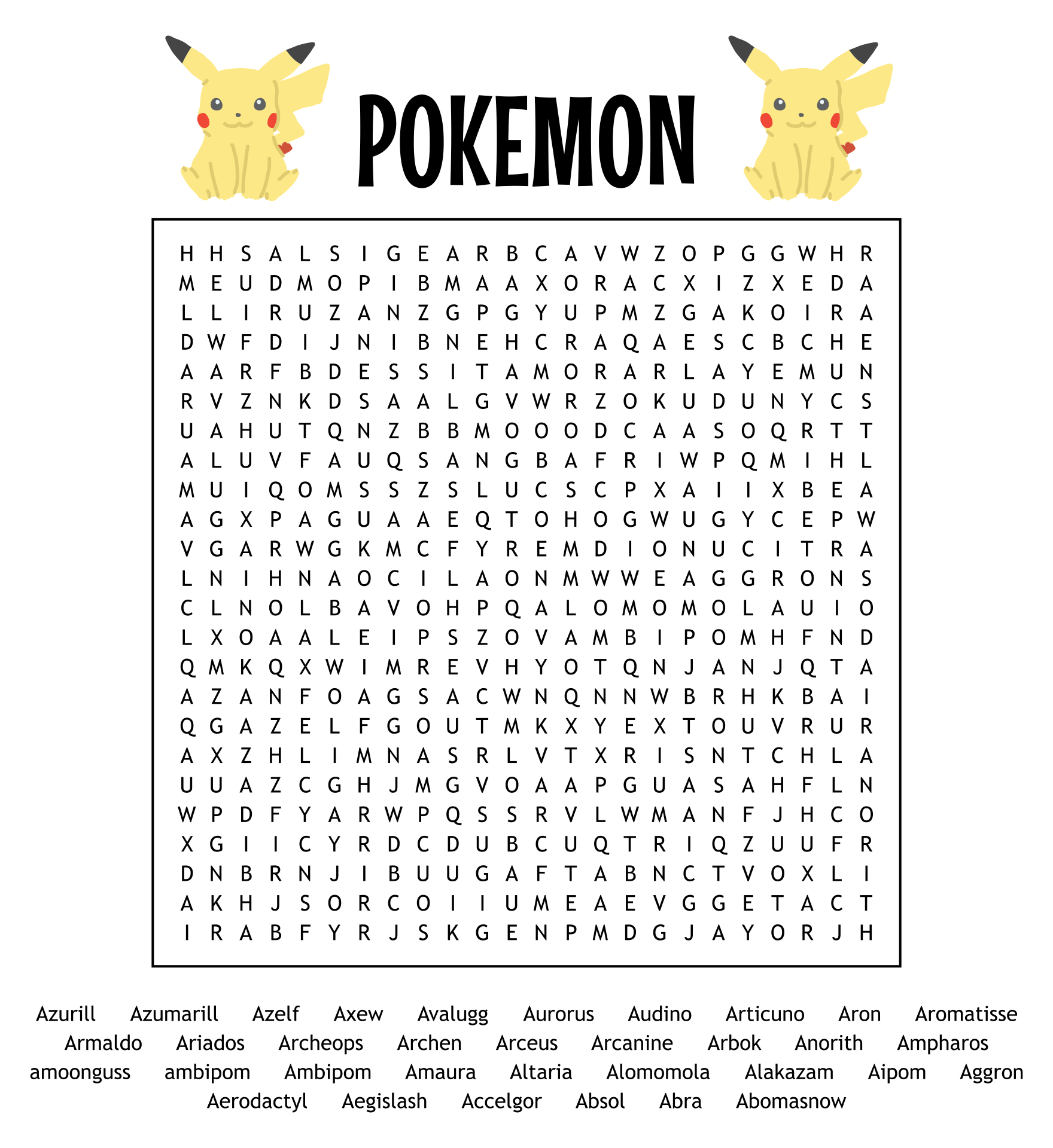 Pokemon Word Search Printable Pdf Pokemon Word Search Printable Pdf