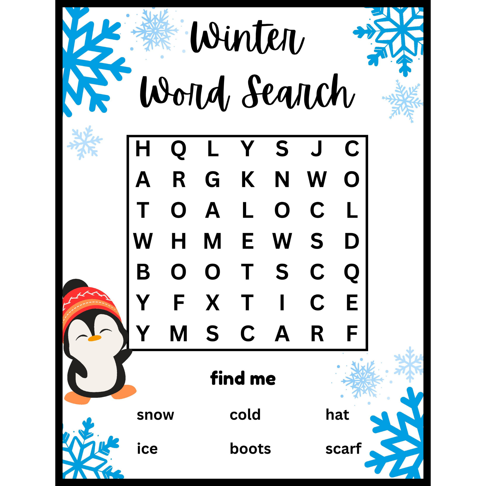 Easy Printable Word Searches For Kindergarten
