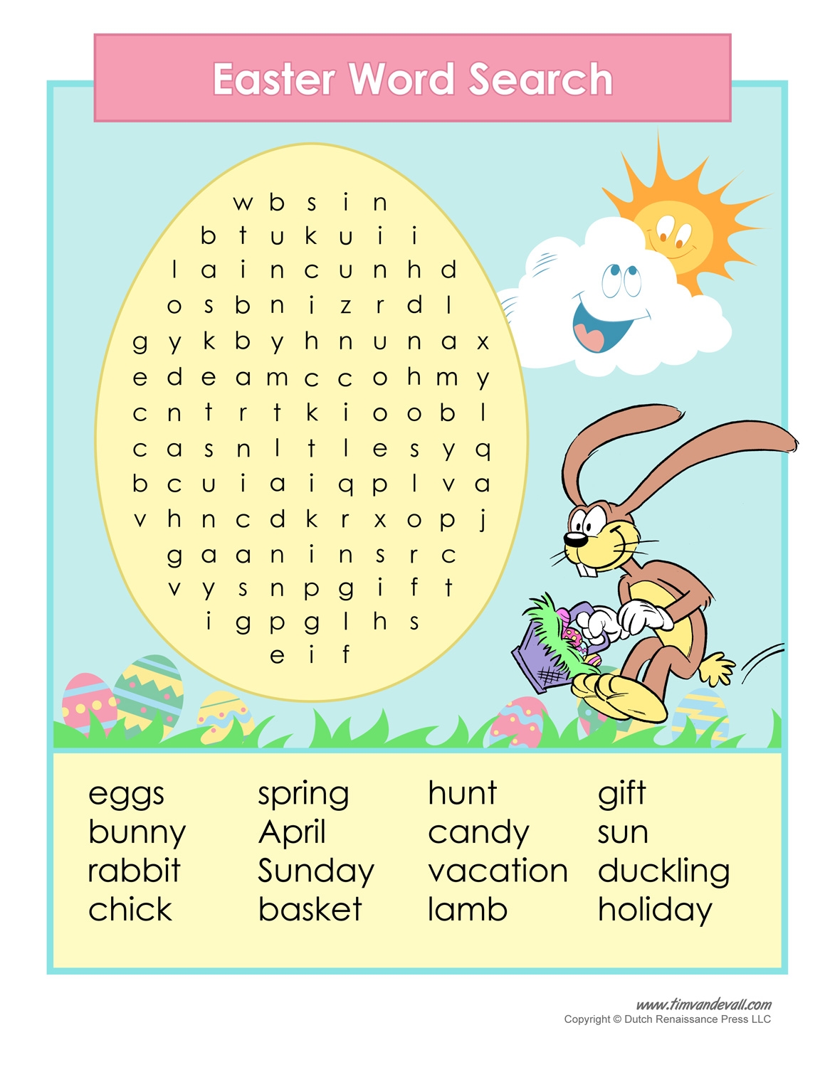 Free Printable Easter Word Search For Kids Free Printable Easter Word Search For Kids