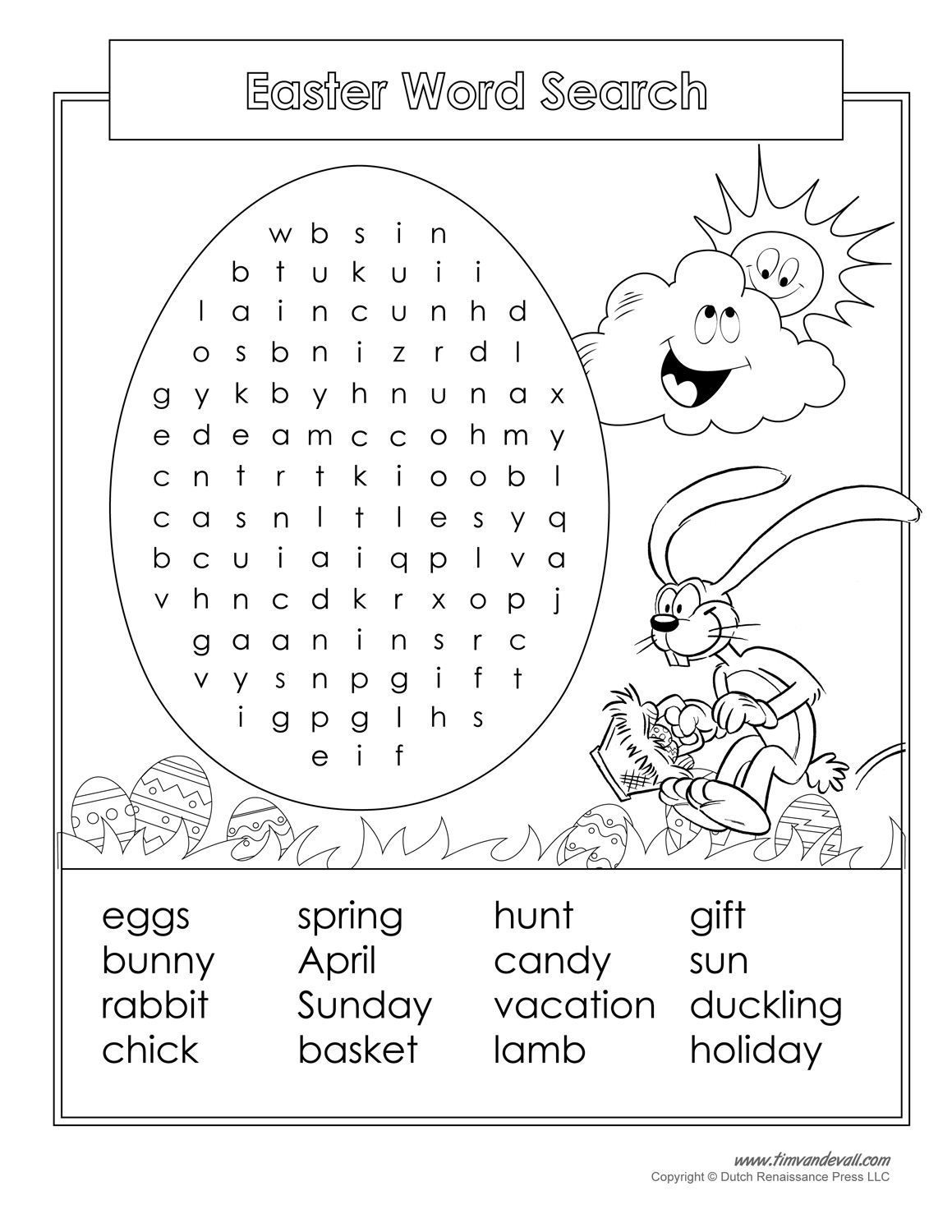 Printable Easter Word Search Printable Easter Word Search