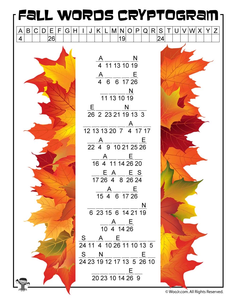 Free Printable Fall Word Search For Kids