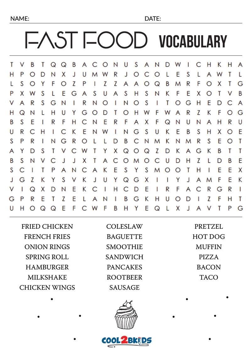 Printable Word Searches For Adults Food Printable Word Searches For Adults Food