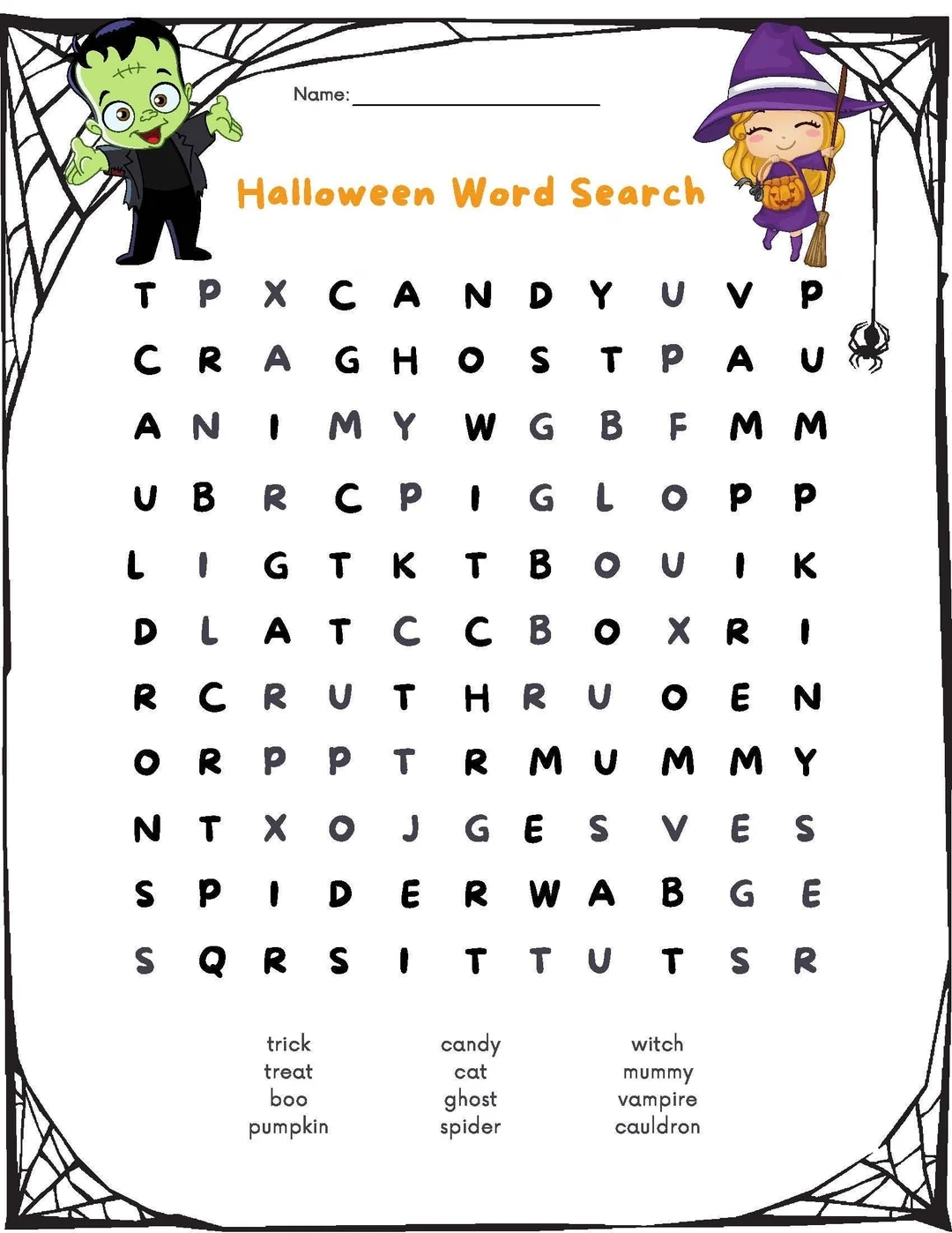 Printable Halloween Word Search W Answer Sheet Etsy Printable Halloween Word Search W Answer Sheet Etsy