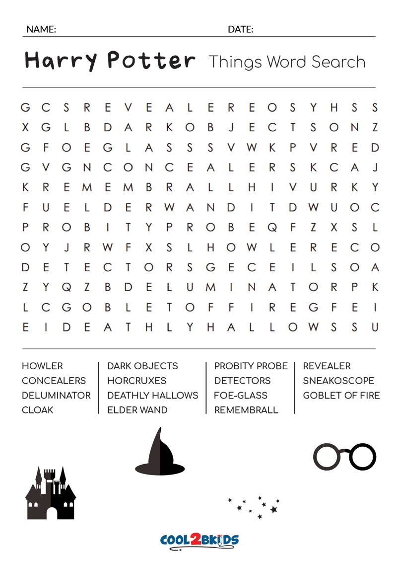 Harry Potter Word Search Printable Pdf Harry Potter Word Search Printable Pdf