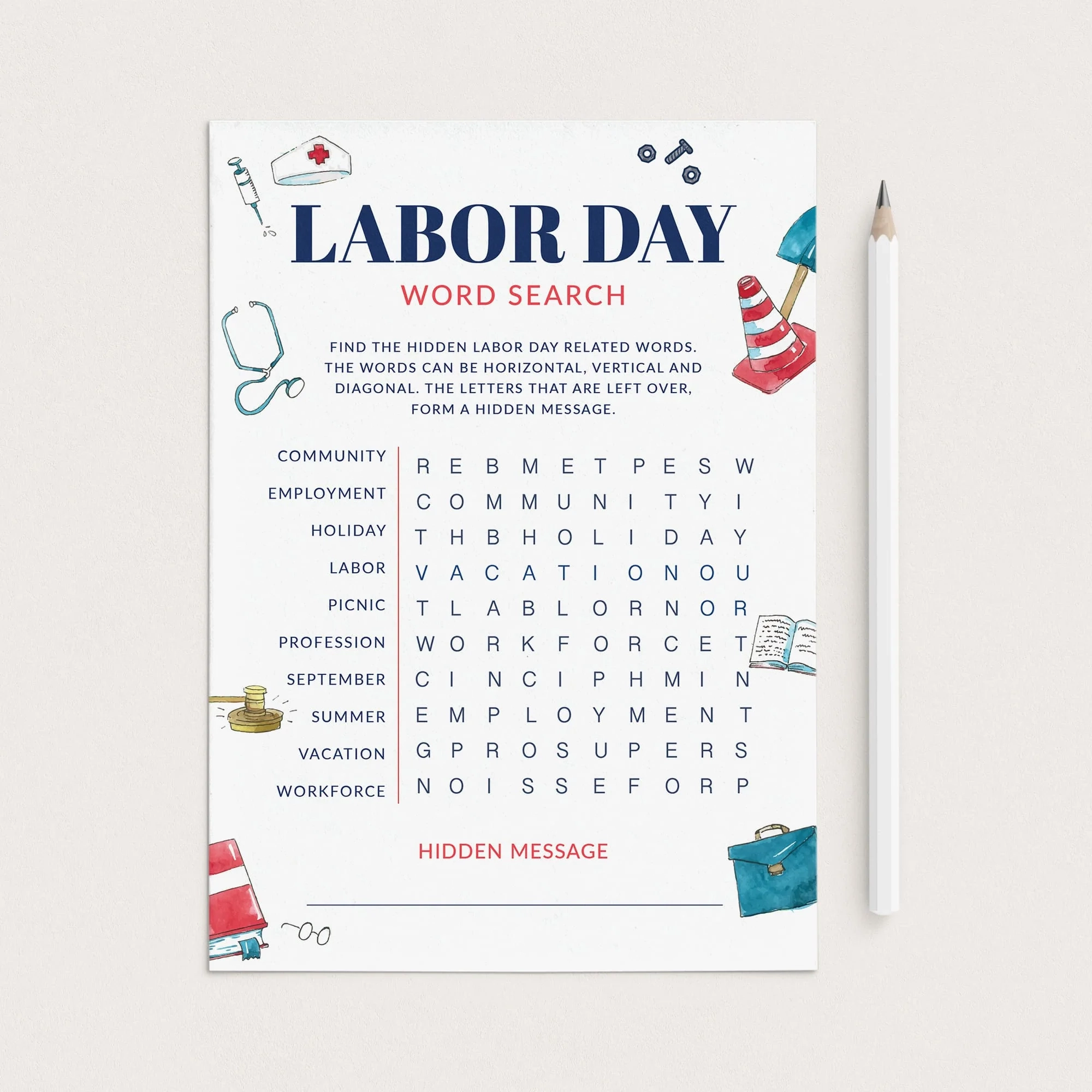 Printable Labor Day Word Search With Answers Patriotic Party Printable Labor Day Word Search With Answers Patriotic Party