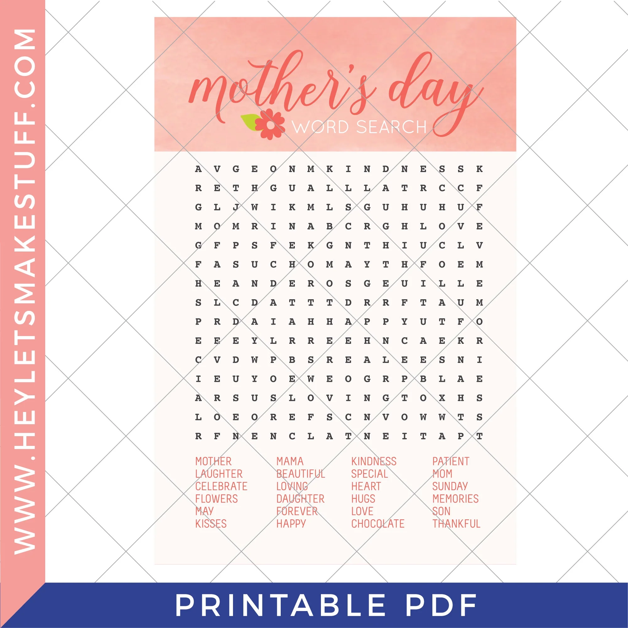 Mother's Day Word Search Printable Pdf Mother's Day Word Search Printable Pdf