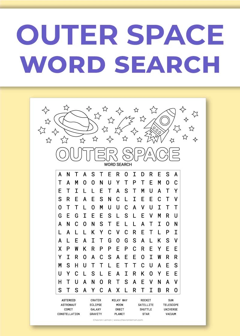 Star Word Search Printable