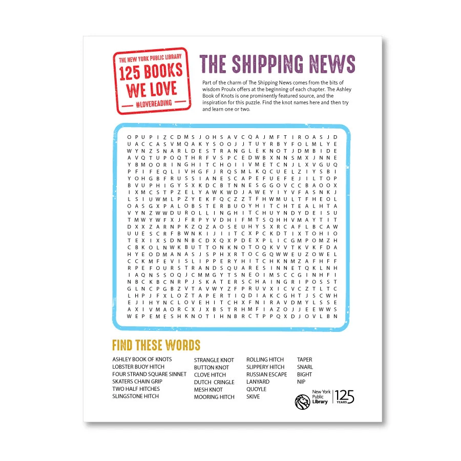 Printable Word Search The Shipping News The New York Public Printable Word Search The Shipping News The New York Public