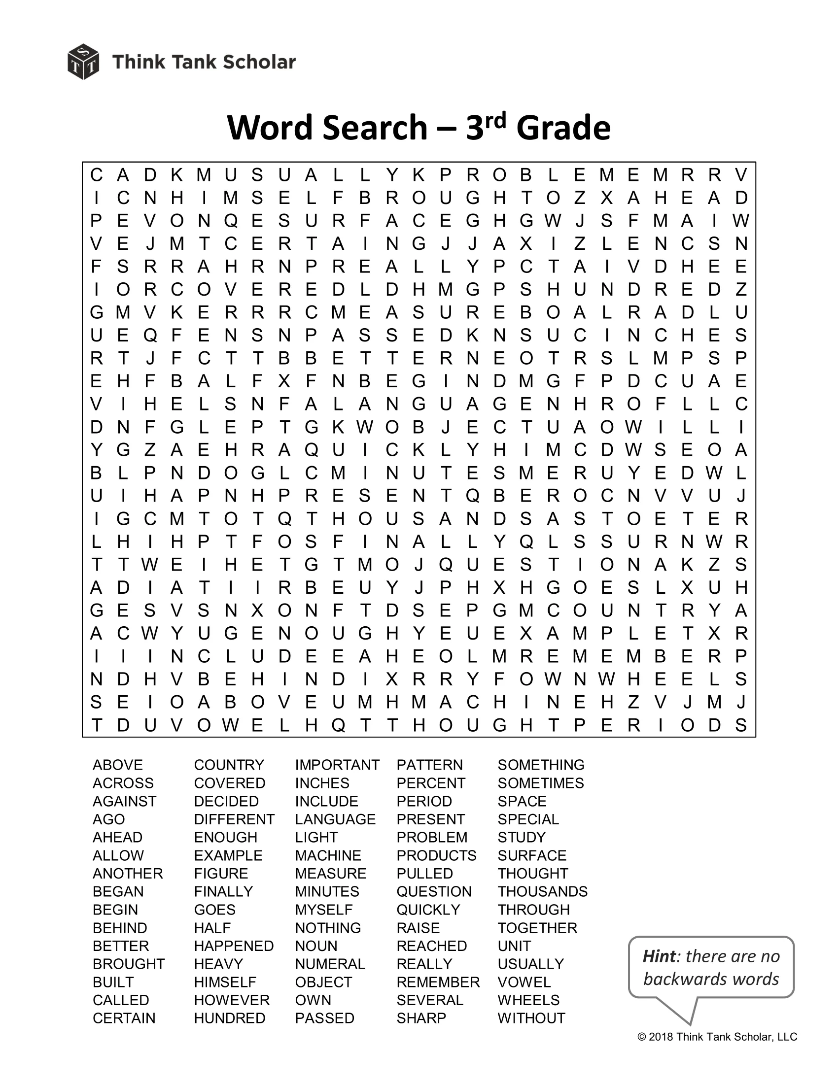 Sight Words Worksheet FREE Word Search 3rd Grade Printable Think Tank Scholar Sight Words Worksheet FREE Word Search 3rd Grade Printable Think Tank Scholar