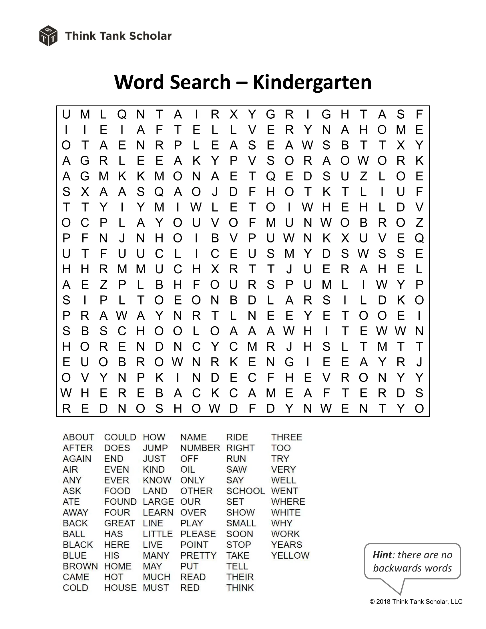 Sight Words Worksheet FREE Word Search Kindergarten Print Sight Words Worksheet FREE Word Search Kindergarten Print