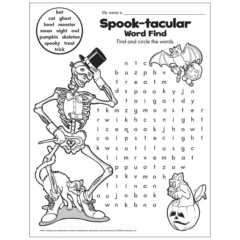 Spook tacular Halloween Word Find Free Printable TREND Enterprises Inc Spook tacular Halloween Word Find Free Printable TREND Enterprises Inc