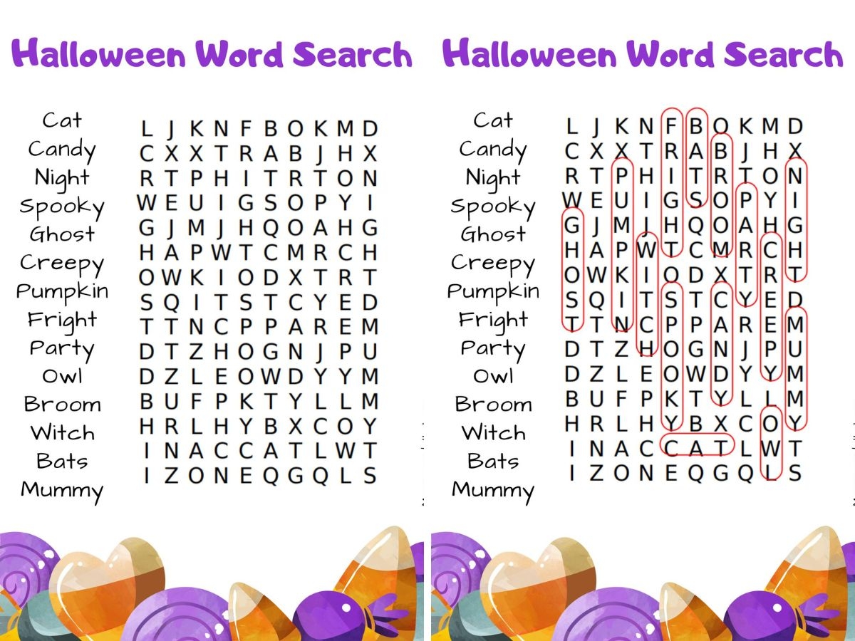 Hard Halloween Word Search Free Printable