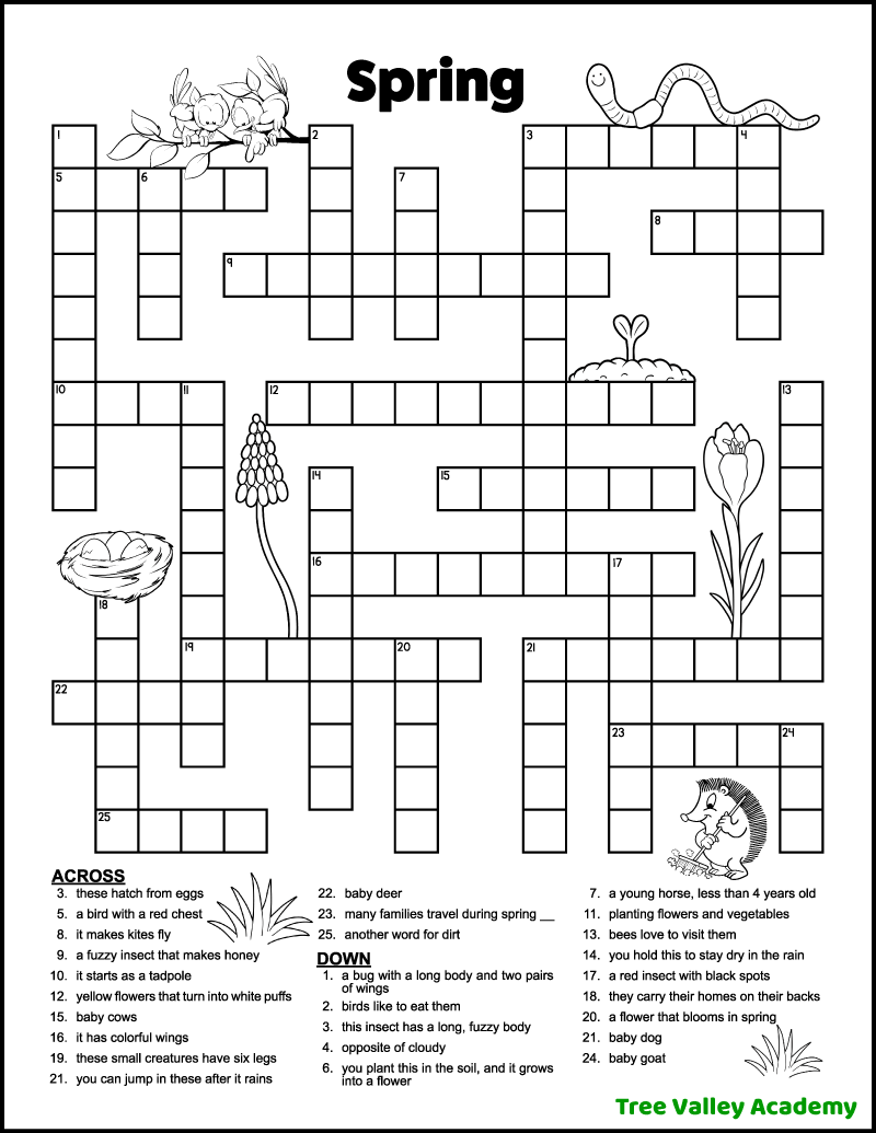 Printable Spring Word Search Puzzles