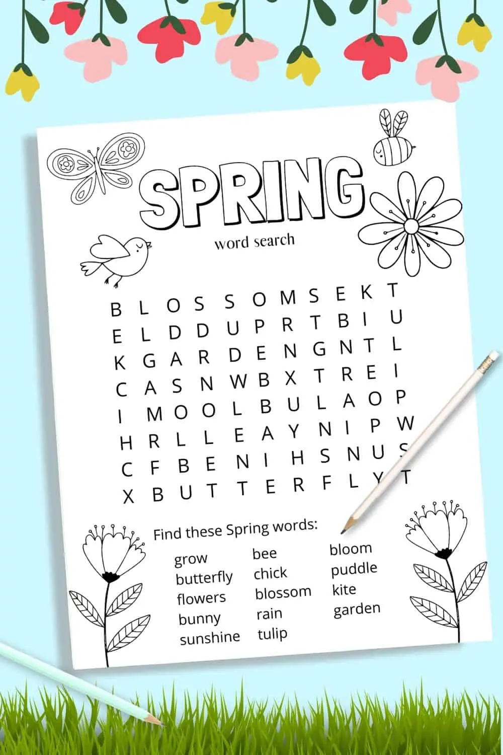 Spring Printable Word Search For Kids Spring Printable Word Search For Kids