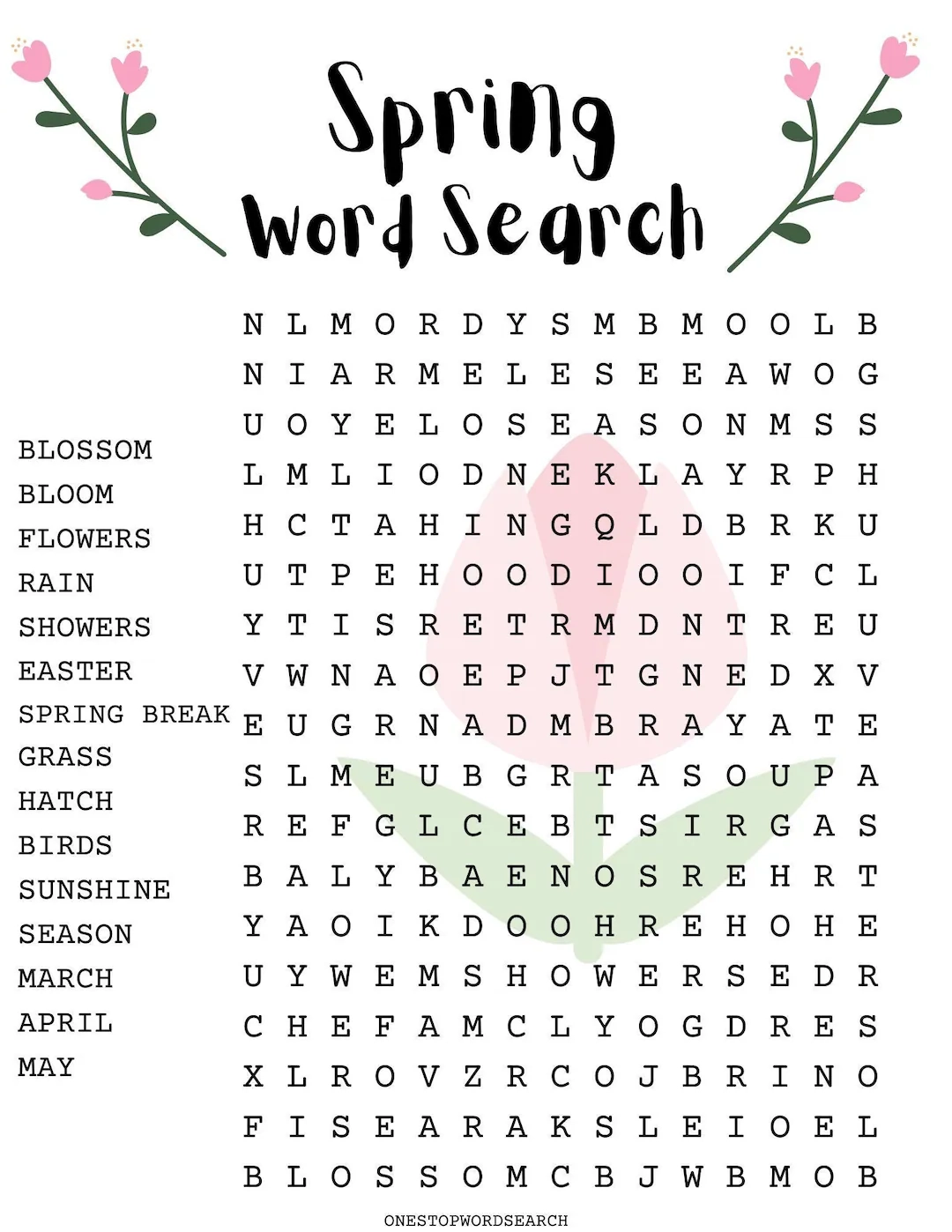 Spring Word Search Puzzle Family Fun Activity digital Download Etsy Spring Word Search Puzzle Family Fun Activity digital Download Etsy