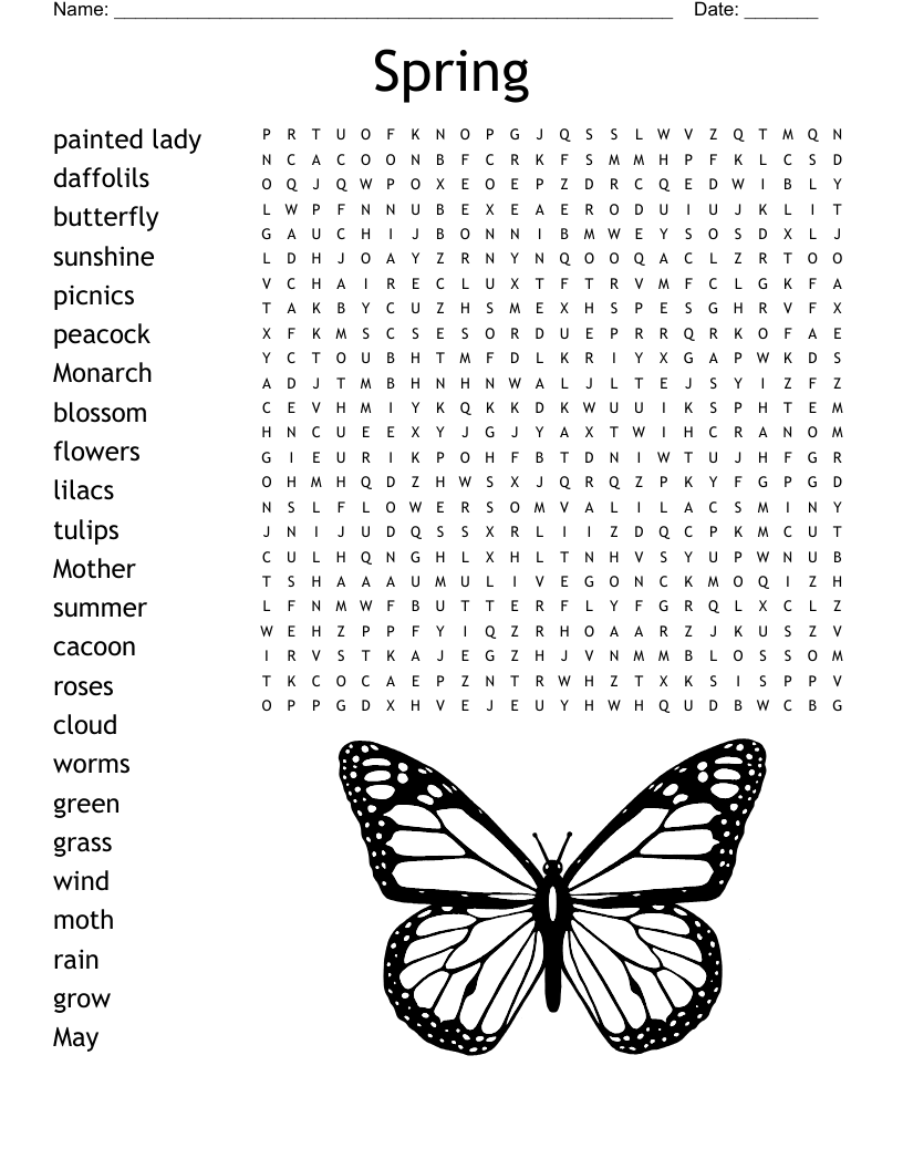 Spring Word Search WordMint Spring Word Search WordMint