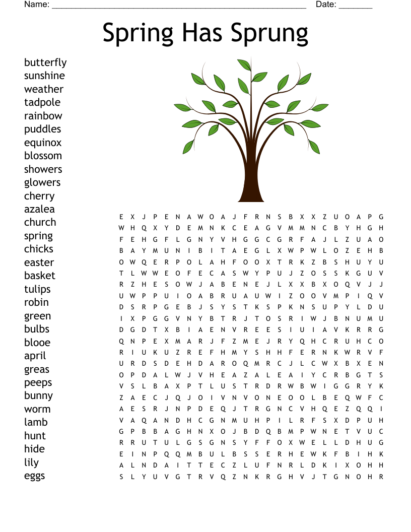 Free Printable Spring Word Search Puzzles Free Printable Spring Word Search Puzzles