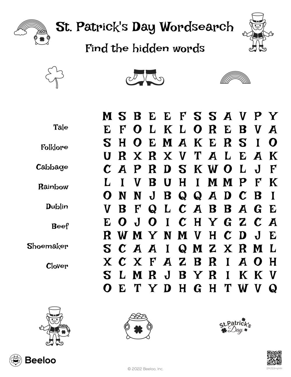 St Patrick's Day Word Search Printable Free