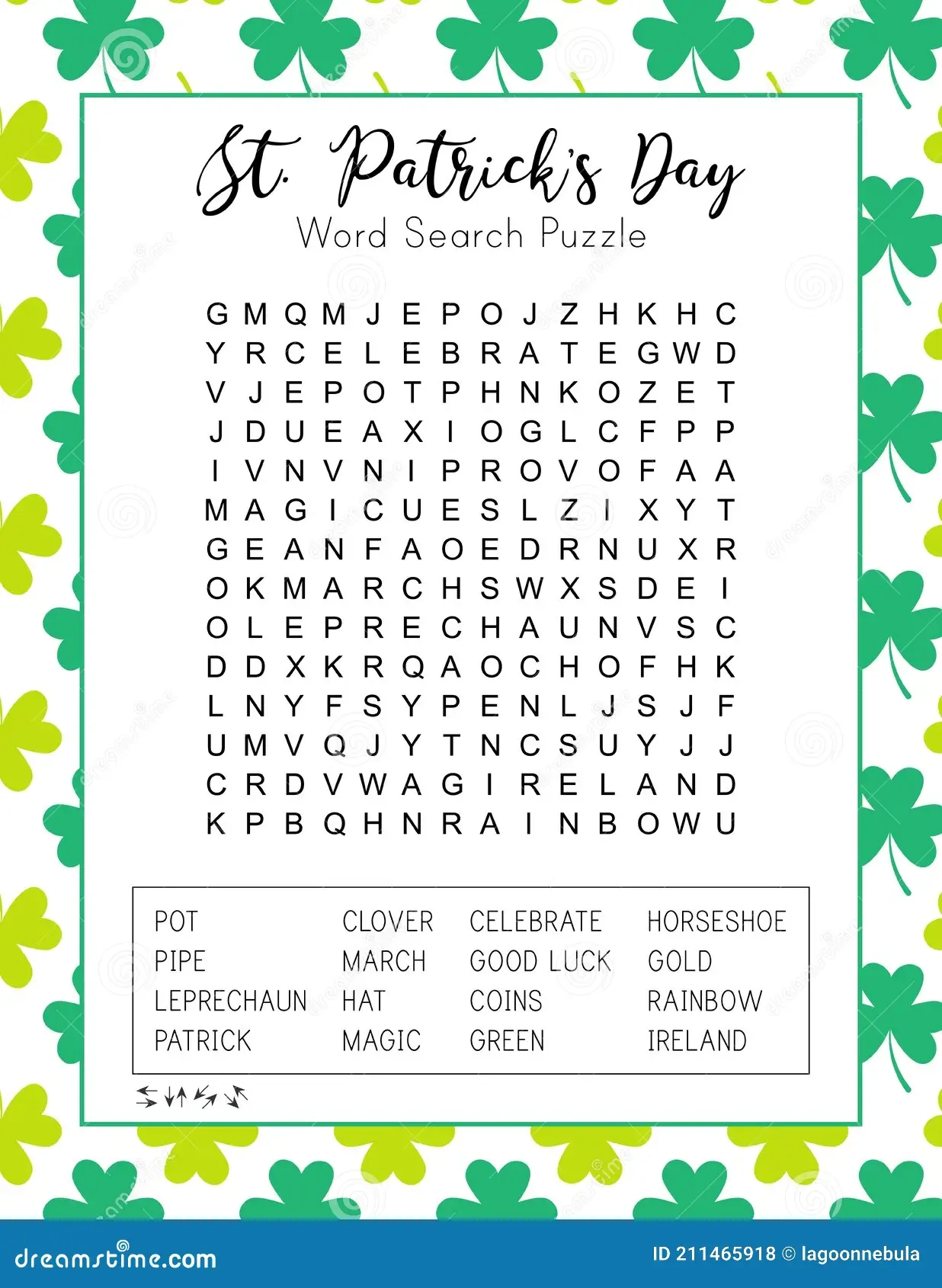 Printable St Patrick's Day Word Search Puzzle Printable St Patrick's Day Word Search Puzzle