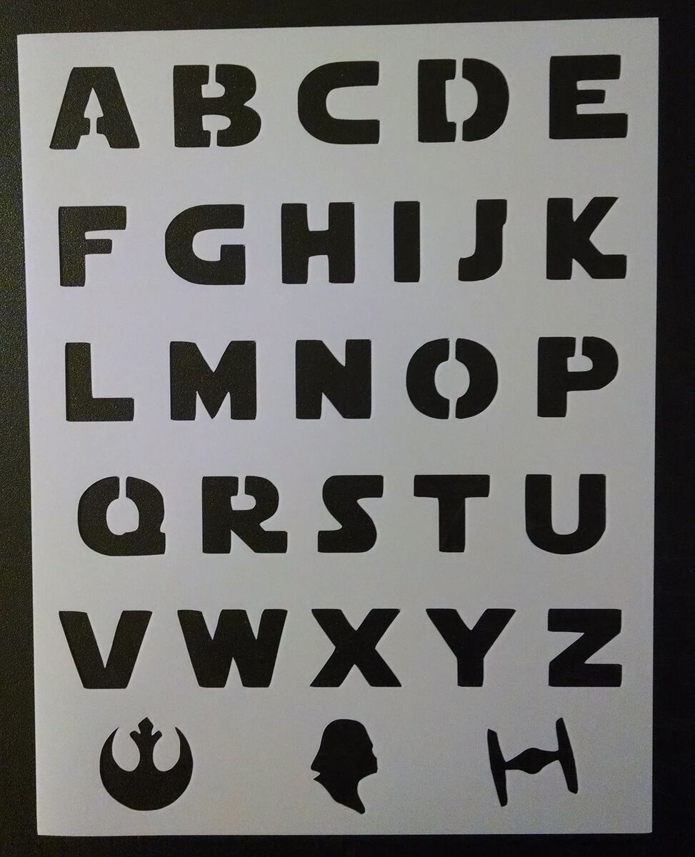 Star Wars Font Alphabet Letters Darth Vader 8 5 x11 Stencil FAST FREE SHIPPING EBay Star Wars Font Alphabet Letters Darth Vader 8 5 x11 Stencil FAST FREE SHIPPING EBay