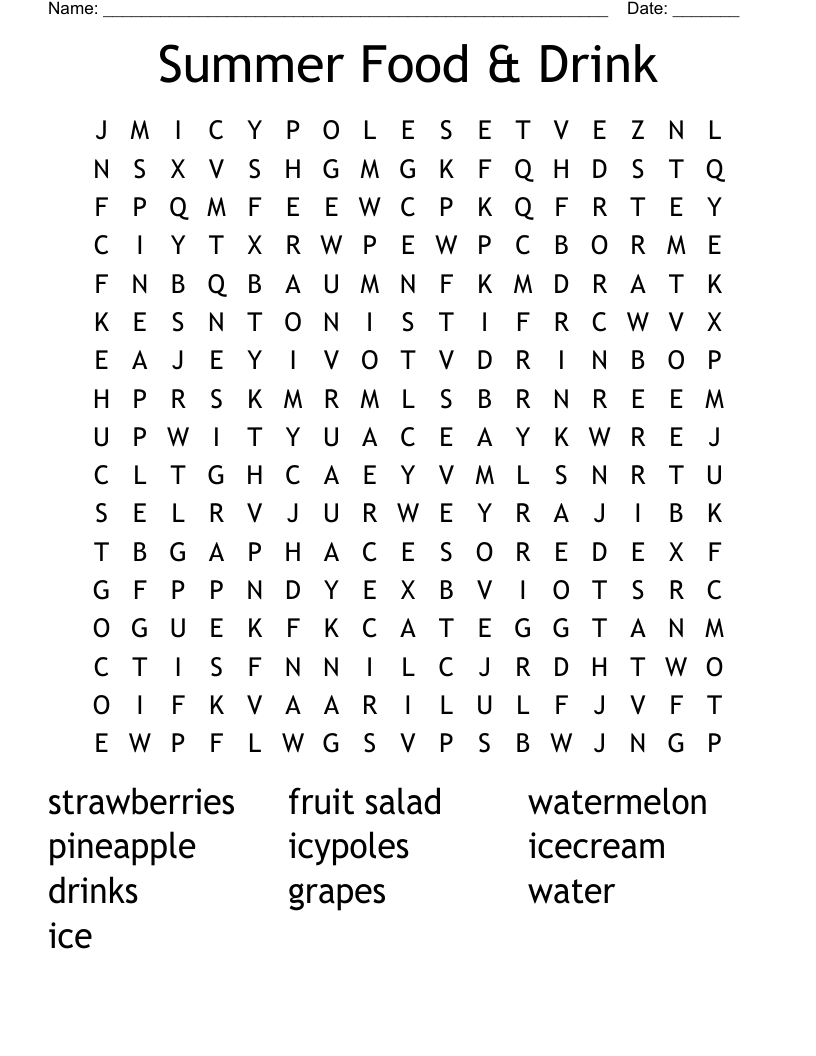 Summer Word Search Printable For Kids Summer Word Search Printable For Kids