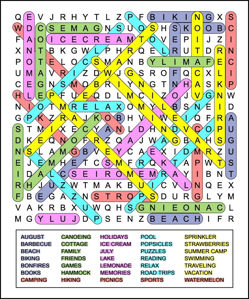 Hard Word Search Printable Holidays