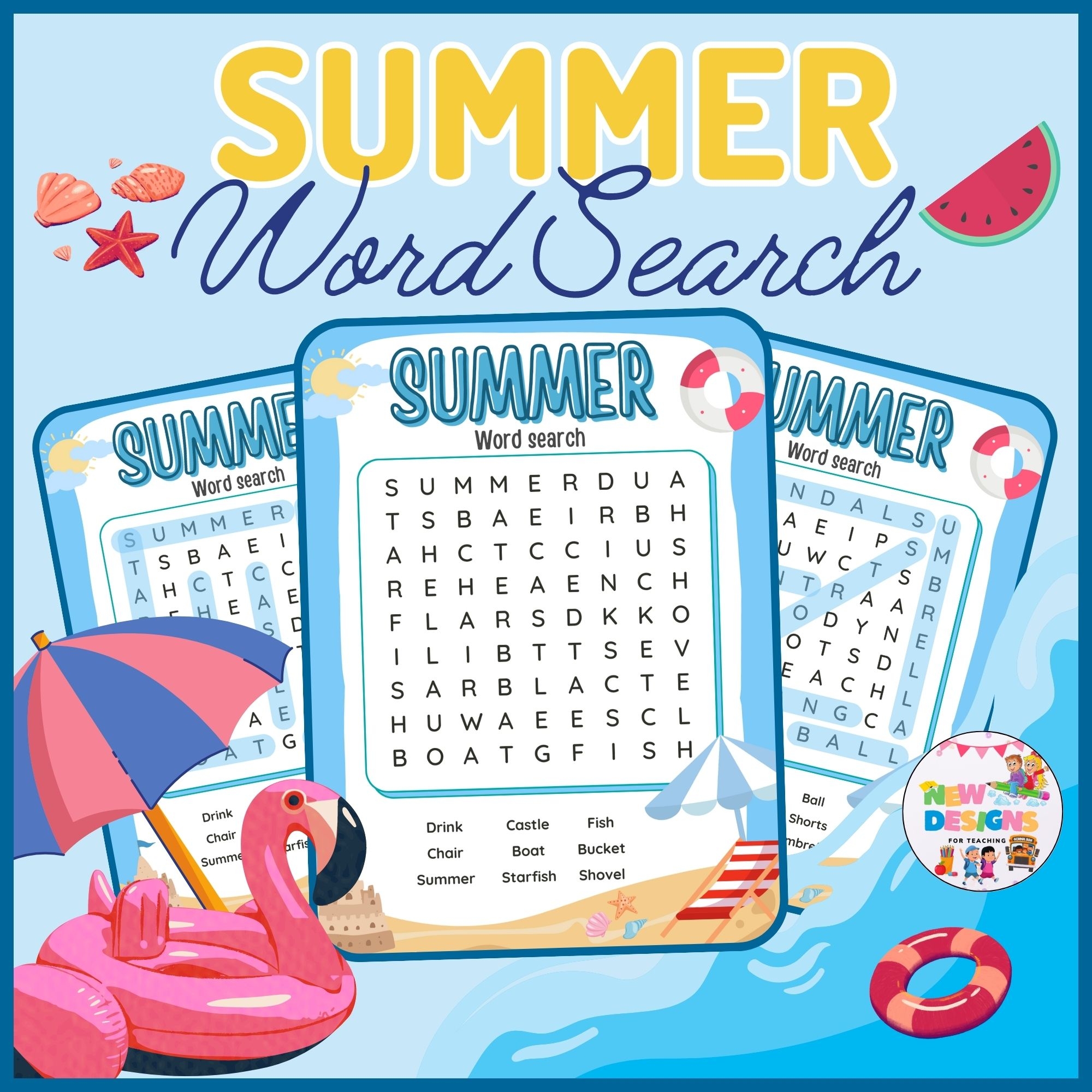 Summer Word Search Puzzle End Of The Year Activities Printable Summer Word Search Puzzle End Of The Year Activities Printable
