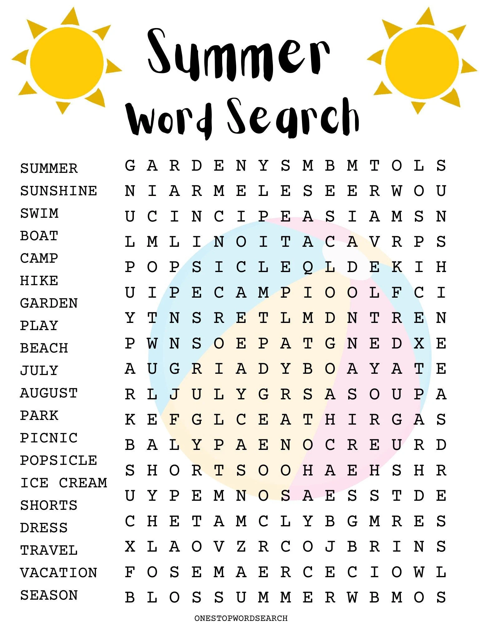 Summer Word Search Puzzle With Answer Sheet Seasonal Games Seasonal Puzzles Family Activities Children s Puzzles Summer Word Search Puzzle With Answer Sheet Seasonal Games Seasonal Puzzles Family Activities Children s Puzzles