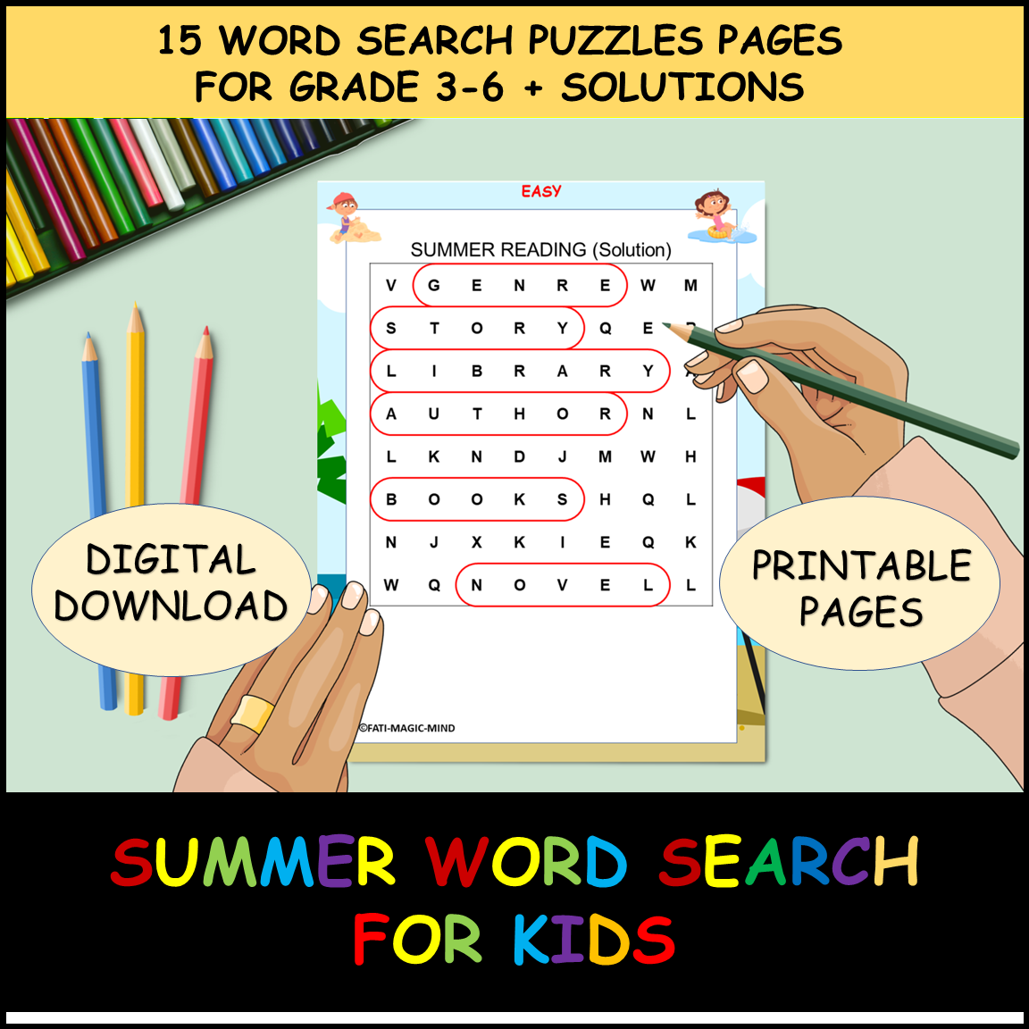 Summer Word Search Puzzles Grade 3 6 15 Fun End Of Year Printable Pages Made By Teachers Summer Word Search Puzzles Grade 3 6 15 Fun End Of Year Printable Pages Made By Teachers