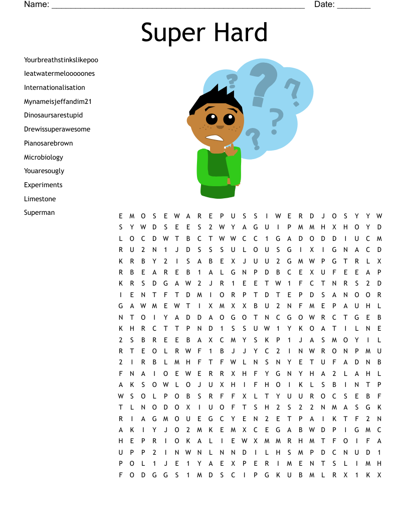 Super Hard Word Search WordMint Super Hard Word Search WordMint