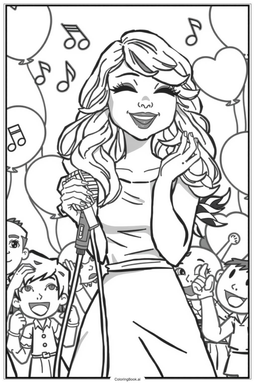 Taylor Swift Celebrating 1989 Release Coloring Page Free PDF PNG Printable Taylor Swift Celebrating 1989 Release Coloring Page Free PDF PNG Printable