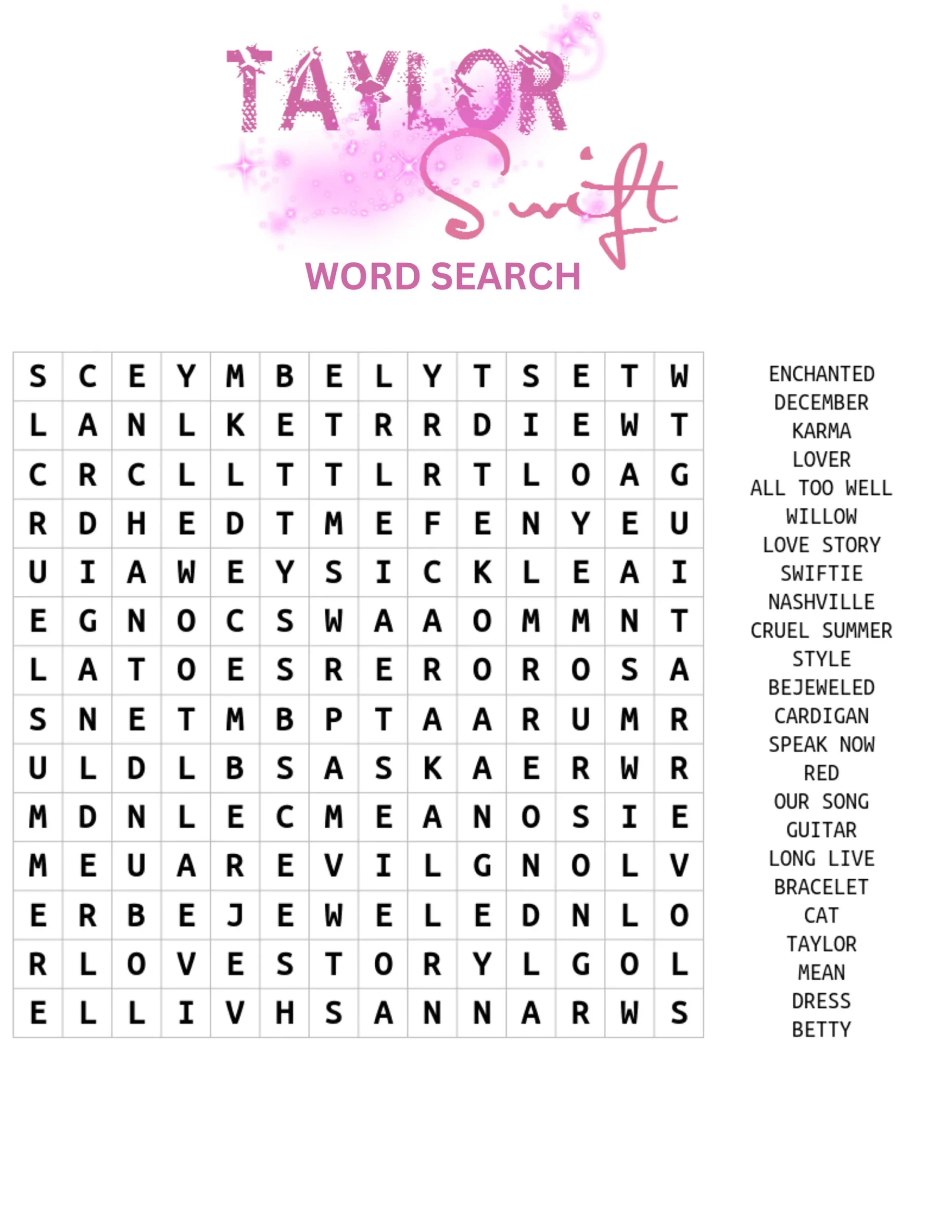 Taylor Swift Word Search Activity Page I Taylor Activity Page I Birthday Activity I Kids Maze I Party Favor I Digital Download I Printable Etsy Taylor Swift Word Search Activity Page I Taylor Activity Page I Birthday Activity I Kids Maze I Party Favor I Digital Download I Printable Etsy