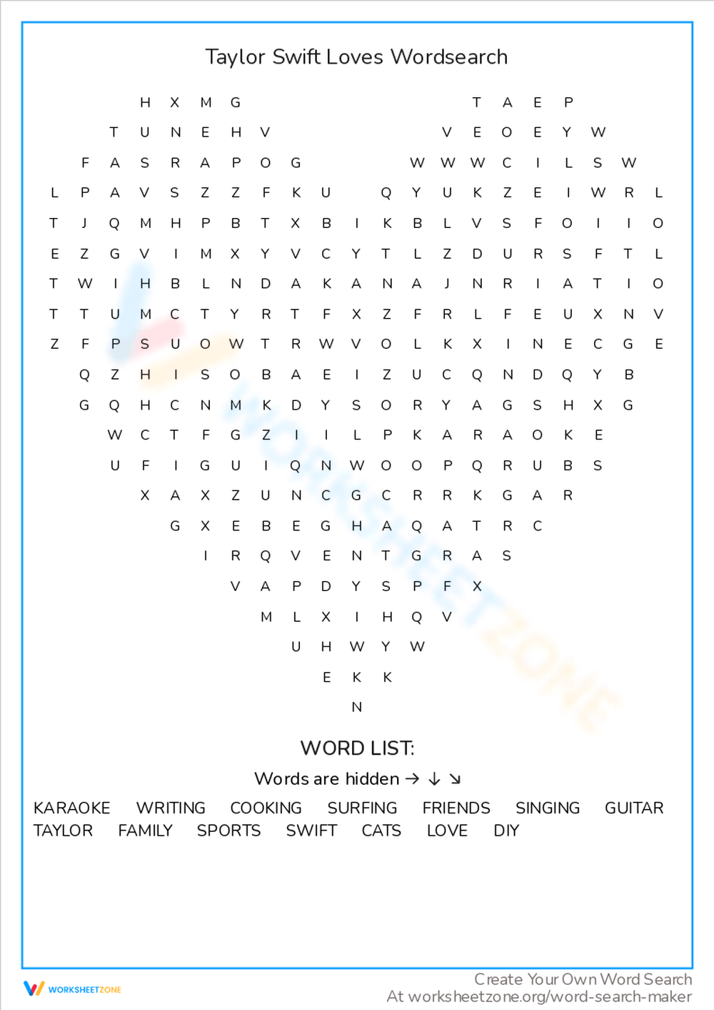 Taylor Swift Word Search Printable Free Taylor Swift Word Search Printable Free